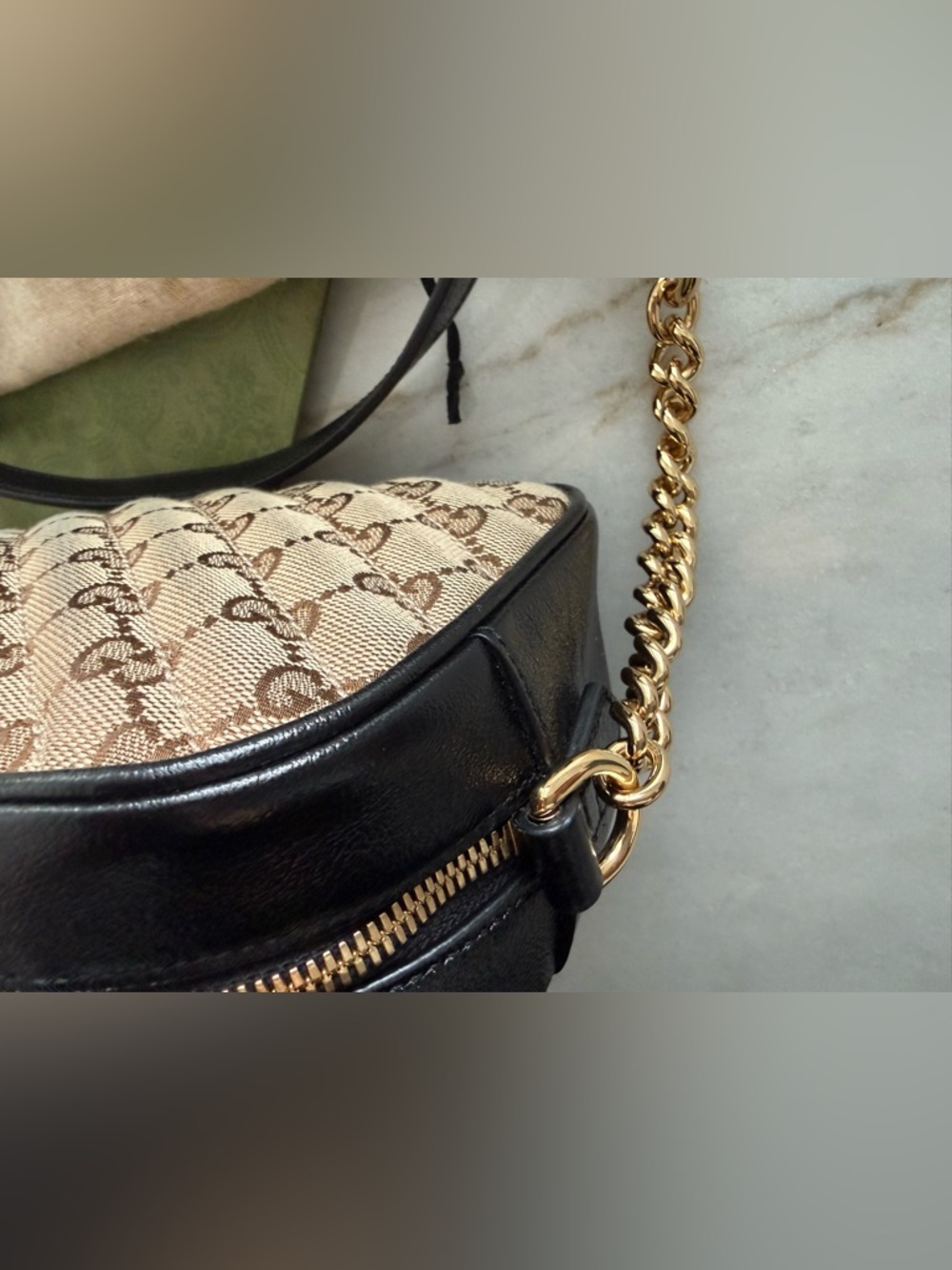 Gucci GG Marmont Shoulder Bag Quilted GG Canvas with leather - Picture 11 of 16